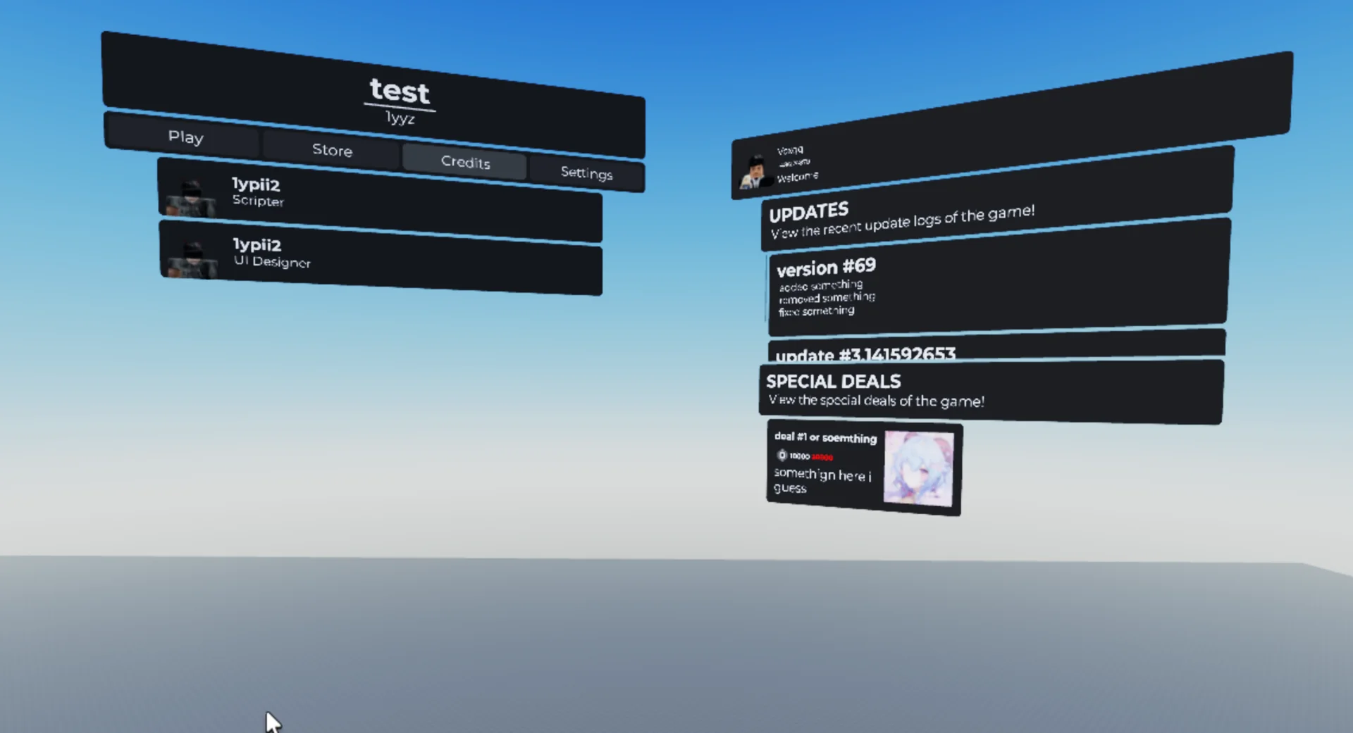3D Game Menu UI [Free] — Ui kits for Roblox | Forja